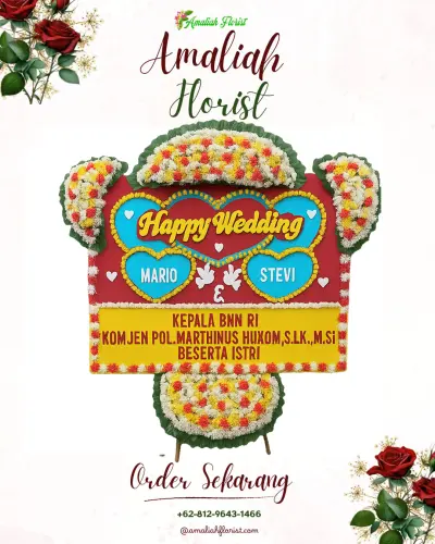 Karangan Papan Bunga Pernikahan di Jangkaran